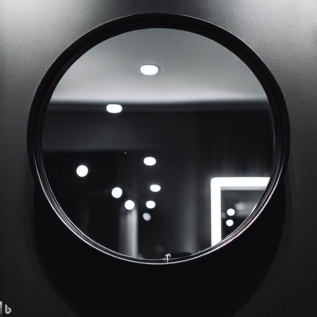 round black bathroom mirror